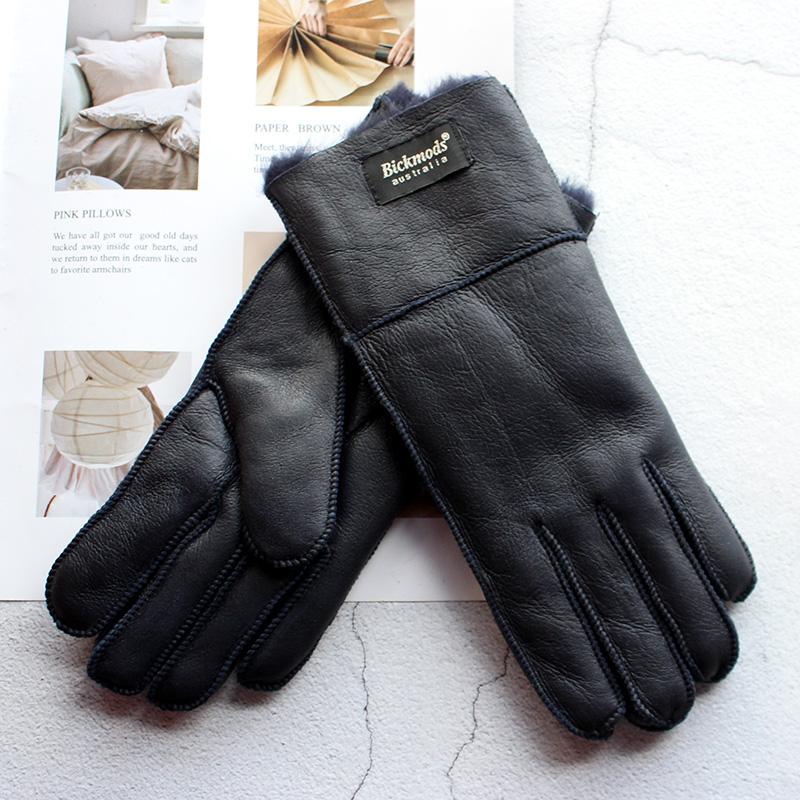 2020 Schaffell Pelzhandschuhe Frauen Verdickte Winter Wärme Outdoor Winddichte Motorrad Reiten Farbe Leder Fingerhandschuhe One Size von Joom DACH