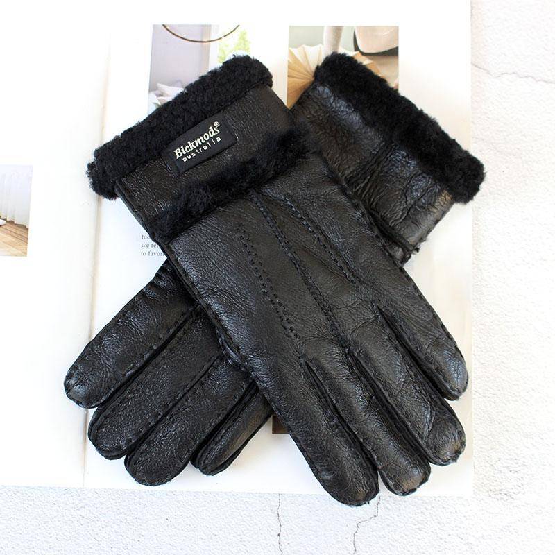 2020 Schaffell Pelzhandschuhe Frauen Verdickte Winter Wärme Outdoor Winddichte Motorrad Reiten Farbe Leder Fingerhandschuhe One Size von Joom DACH