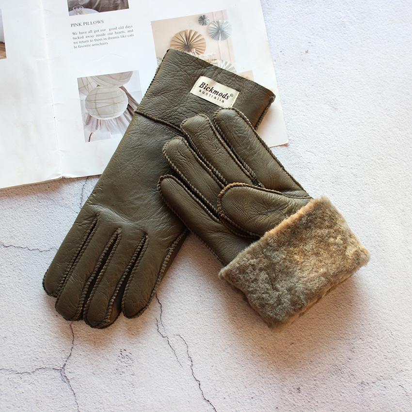 2020 Schaffell Pelzhandschuhe Frauen Verdickte Winter Wärme Outdoor Winddichte Motorrad Reiten Farbe Leder Fingerhandschuhe One Size von Joom DACH