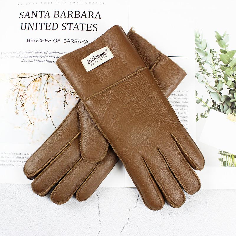 2020 Schaffell Pelzhandschuhe Frauen Verdickte Winter Wärme Outdoor Winddichte Motorrad Reiten Farbe Leder Fingerhandschuhe One Size von Joom DACH