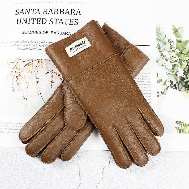 2020 Schaffell Pelzhandschuhe Frauen Verdickte Winter Wärme Outdoor Winddichte Motorrad Reiten Farbe Leder Fingerhandschuhe One Size von Joom DACH