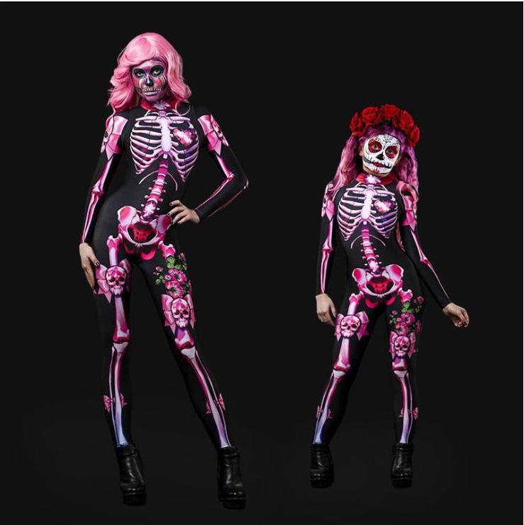 2021 Halloween-Overall mit Totenkopf-Print für Eltern und Kinder Children 120 S rosa von Joom DACH