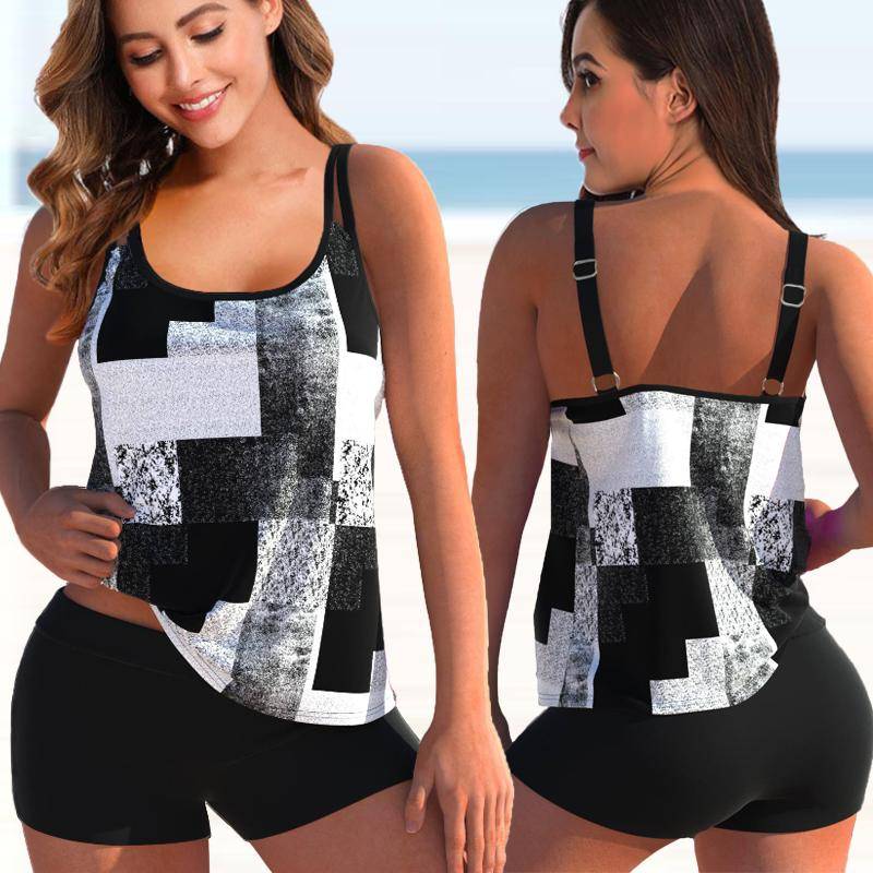 2021 frauen Bademode Schwimmen Tankini Monokini Bademode Badeanzug Zwei Stück Badeanzüge Plus Größe Gedruckt Tankinis 5XL von Joom DACH