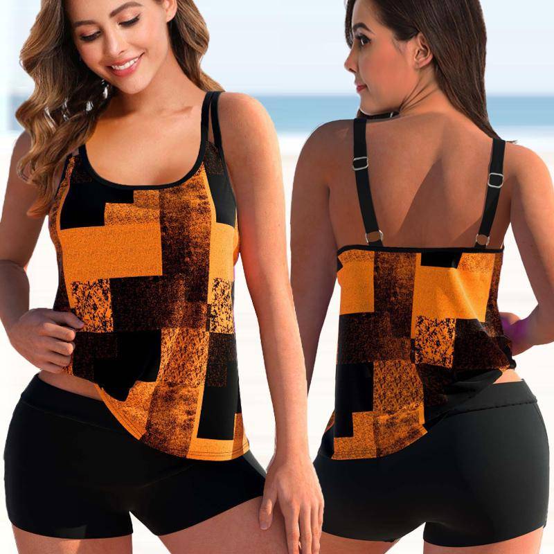 2021 frauen Bademode Schwimmen Tankini Monokini Bademode Badeanzug Zwei Stück Badeanzüge Plus Größe Gedruckt Tankinis 5XL von Joom DACH