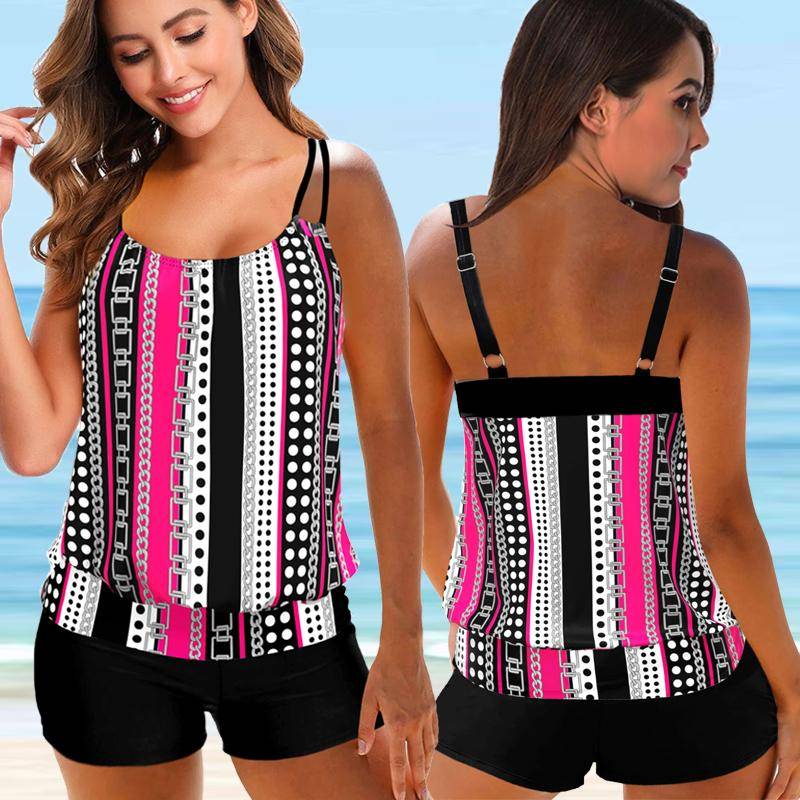 2021 frauen Bademode Schwimmen Tankini Monokini Bademode Badeanzug Zwei Stück Badeanzüge Plus Größe Gedruckt Tankinis XL von Joom DACH