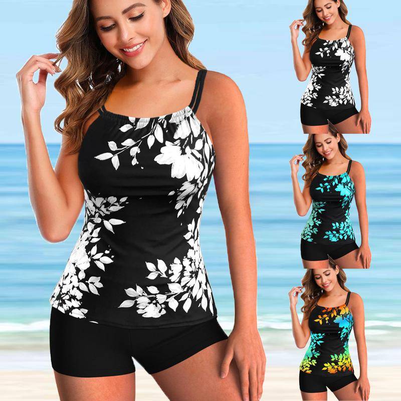 2021 frauen Bademode Schwimmen Tankini Monokini Bademode Badeanzug Zwei Stück Badeanzüge Plus Größe Gedruckt Tankinis XXL von Joom DACH