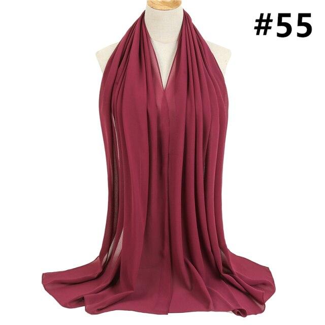 2021 frauen Schal Blase Chiffon Schal Seide Gefühl Hijab Einfarbig Tücher Und Wraps Stirnband Moslemisches Hijab Schals Hals Foulard von Joom DACH