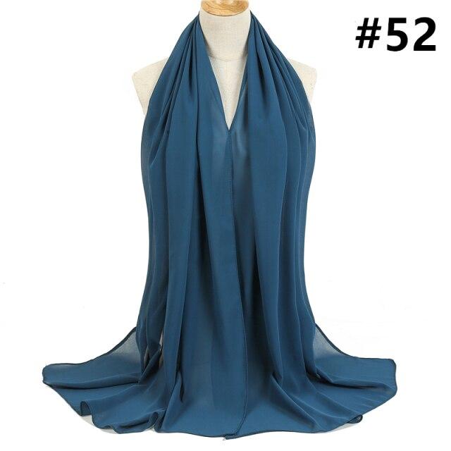 2021 frauen Schal Blase Chiffon Schal Seide Gefühl Hijab Einfarbig Tücher Und Wraps Stirnband Moslemisches Hijab Schals Hals Foulard von Joom DACH