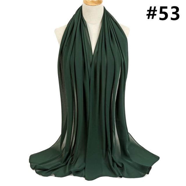 2021 frauen Schal Blase Chiffon Schal Seide Gefühl Hijab Einfarbig Tücher Und Wraps Stirnband Moslemisches Hijab Schals Hals Foulard von Joom DACH