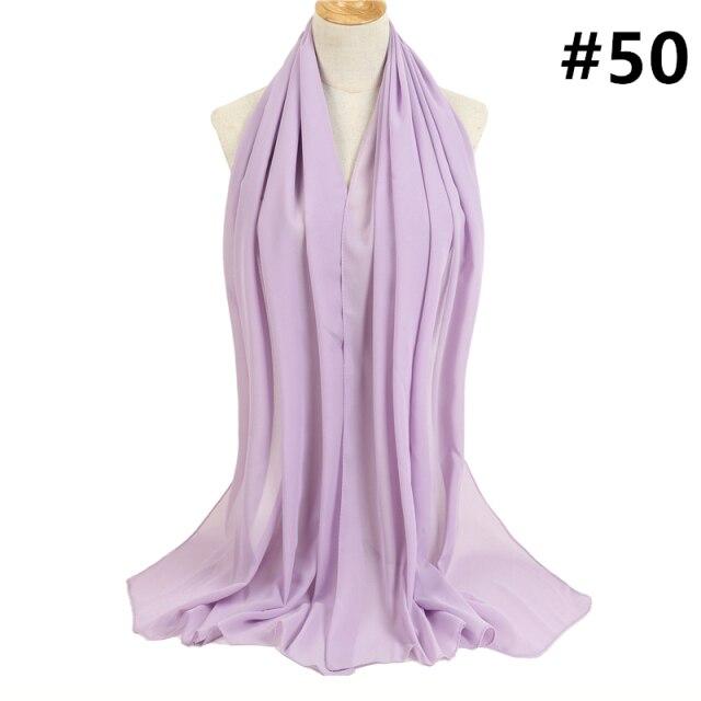 2021 frauen Schal Blase Chiffon Schal Seide Gefühl Hijab Einfarbig Tücher Und Wraps Stirnband Moslemisches Hijab Schals Hals Foulard von Joom DACH