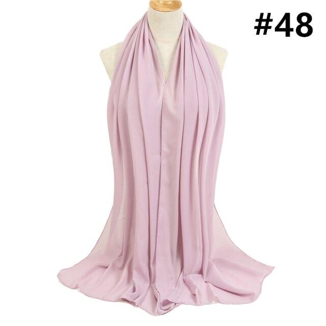 2021 frauen Schal Blase Chiffon Schal Seide Gefühl Hijab Einfarbig Tücher Und Wraps Stirnband Moslemisches Hijab Schals Hals Foulard von Joom DACH