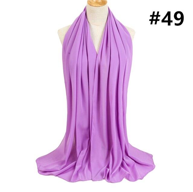 2021 frauen Schal Blase Chiffon Schal Seide Gefühl Hijab Einfarbig Tücher Und Wraps Stirnband Moslemisches Hijab Schals Hals Foulard von Joom DACH