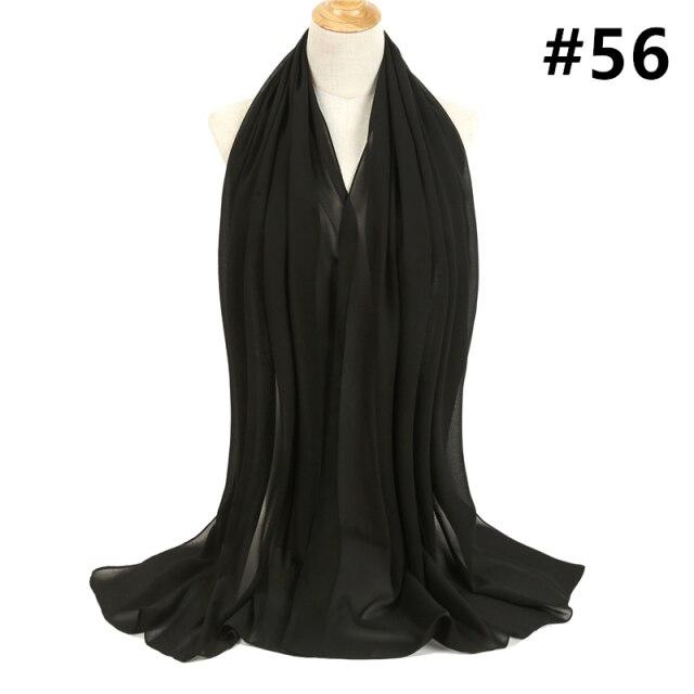 2021 frauen Schal Blase Chiffon Schal Seide Gefühl Hijab Einfarbig Tücher Und Wraps Stirnband Moslemisches Hijab Schals Hals Foulard von Joom DACH
