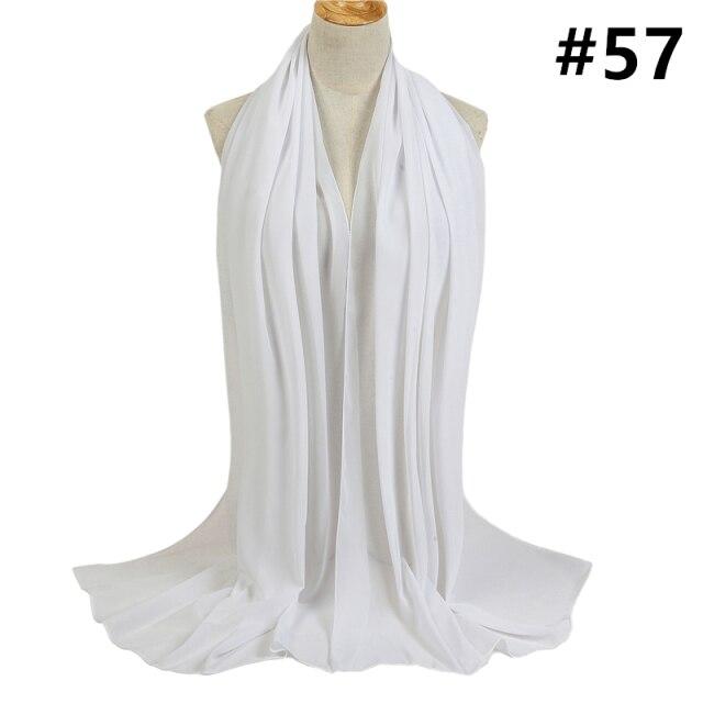 2021 frauen Schal Blase Chiffon Schal Seide Gefühl Hijab Einfarbig Tücher Und Wraps Stirnband Moslemisches Hijab Schals Hals Foulard von Joom DACH