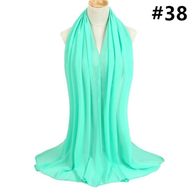 2021 frauen Schal Blase Chiffon Schal Seide Gefühl Hijab Einfarbig Tücher Und Wraps Stirnband Moslemisches Hijab Schals Hals Foulard von Joom DACH