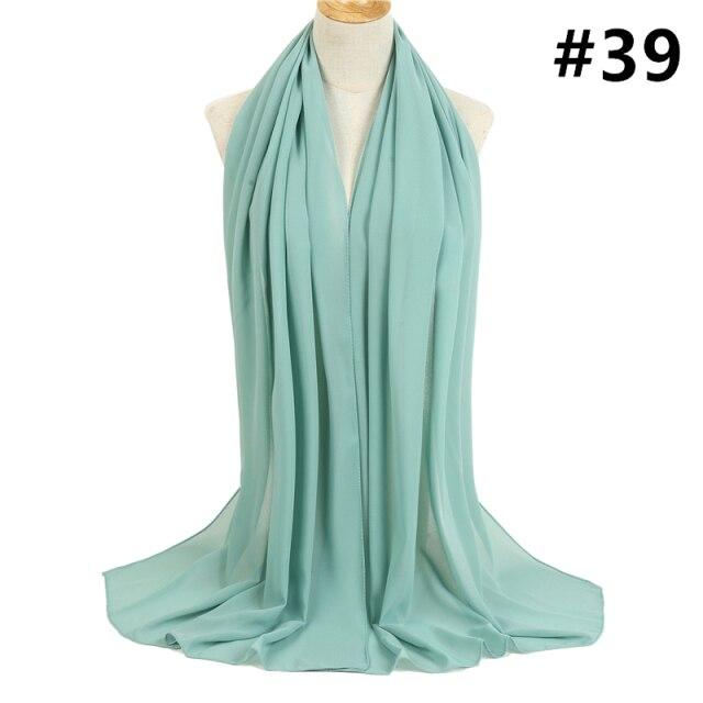 2021 frauen Schal Blase Chiffon Schal Seide Gefühl Hijab Einfarbig Tücher Und Wraps Stirnband Moslemisches Hijab Schals Hals Foulard von Joom DACH