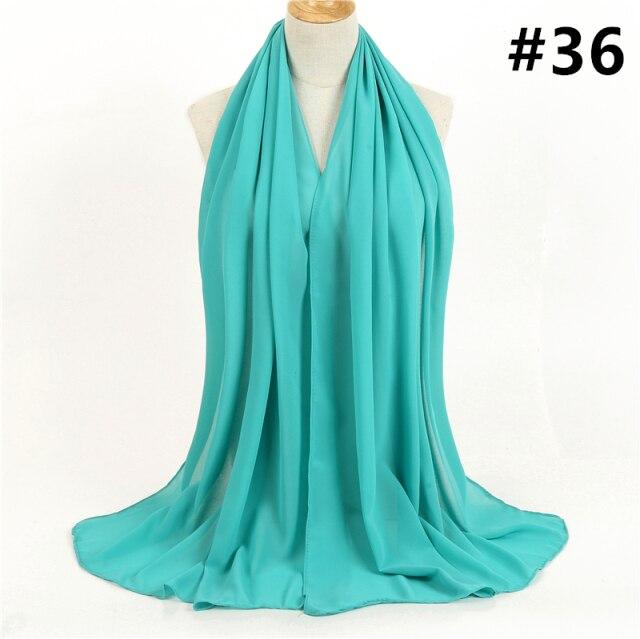 2021 frauen Schal Blase Chiffon Schal Seide Gefühl Hijab Einfarbig Tücher Und Wraps Stirnband Moslemisches Hijab Schals Hals Foulard von Joom DACH
