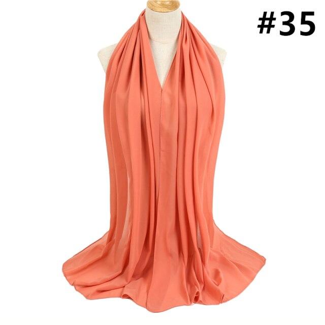 2021 frauen Schal Blase Chiffon Schal Seide Gefühl Hijab Einfarbig Tücher Und Wraps Stirnband Moslemisches Hijab Schals Hals Foulard von Joom DACH