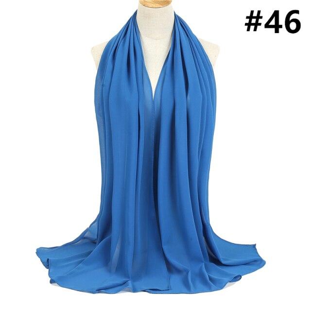 2021 frauen Schal Blase Chiffon Schal Seide Gefühl Hijab Einfarbig Tücher Und Wraps Stirnband Moslemisches Hijab Schals Hals Foulard von Joom DACH