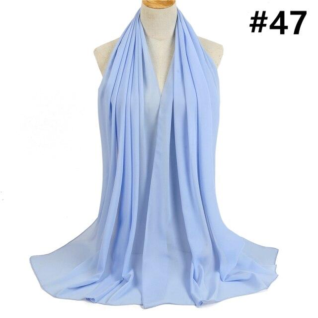 2021 frauen Schal Blase Chiffon Schal Seide Gefühl Hijab Einfarbig Tücher Und Wraps Stirnband Moslemisches Hijab Schals Hals Foulard von Joom DACH