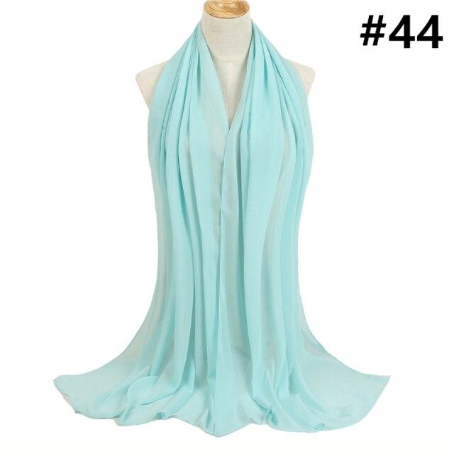 2021 frauen Schal Blase Chiffon Schal Seide Gefühl Hijab Einfarbig Tücher Und Wraps Stirnband Moslemisches Hijab Schals Hals Foulard von Joom DACH