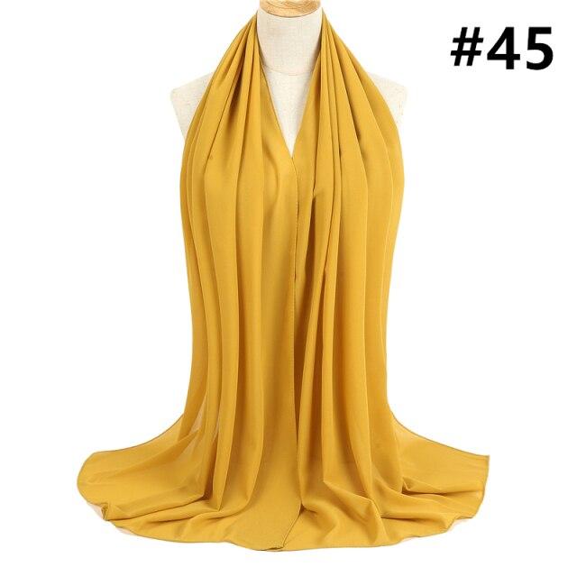 2021 frauen Schal Blase Chiffon Schal Seide Gefühl Hijab Einfarbig Tücher Und Wraps Stirnband Moslemisches Hijab Schals Hals Foulard von Joom DACH
