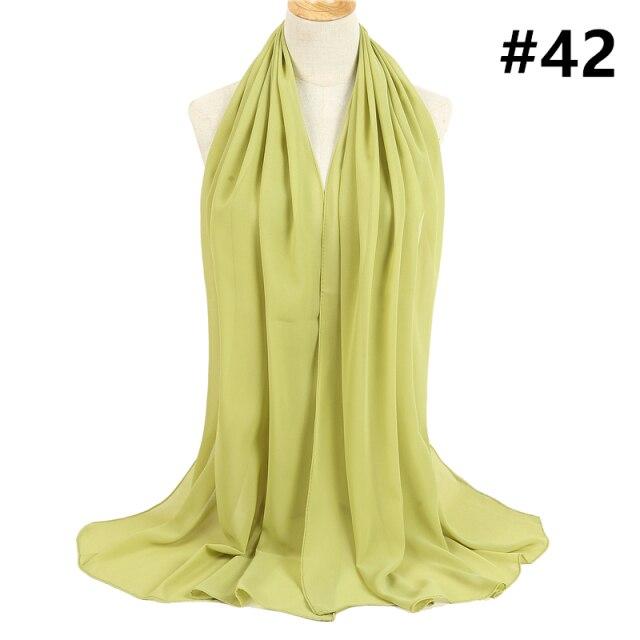 2021 frauen Schal Blase Chiffon Schal Seide Gefühl Hijab Einfarbig Tücher Und Wraps Stirnband Moslemisches Hijab Schals Hals Foulard von Joom DACH