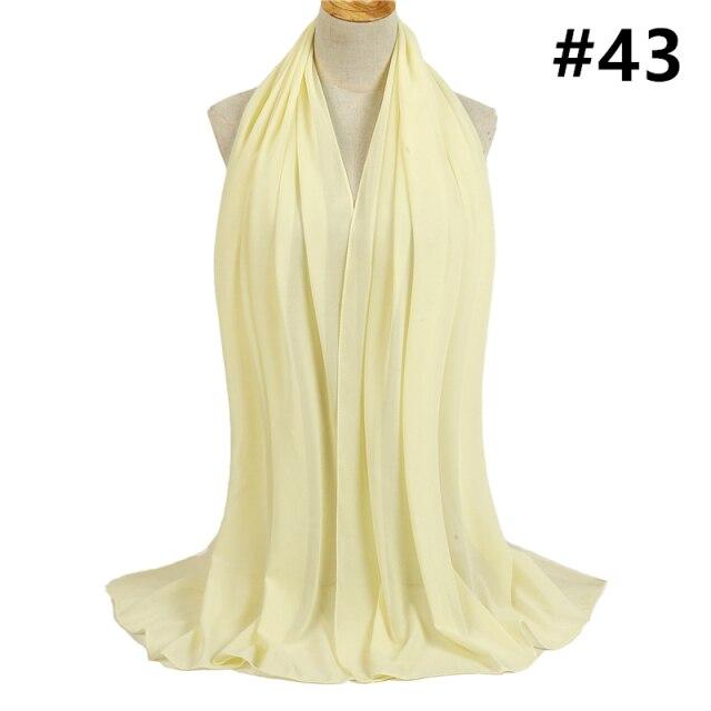 2021 frauen Schal Blase Chiffon Schal Seide Gefühl Hijab Einfarbig Tücher Und Wraps Stirnband Moslemisches Hijab Schals Hals Foulard von Joom DACH