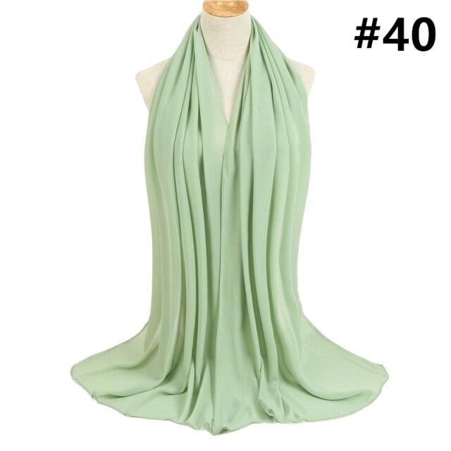 2021 frauen Schal Blase Chiffon Schal Seide Gefühl Hijab Einfarbig Tücher Und Wraps Stirnband Moslemisches Hijab Schals Hals Foulard von Joom DACH