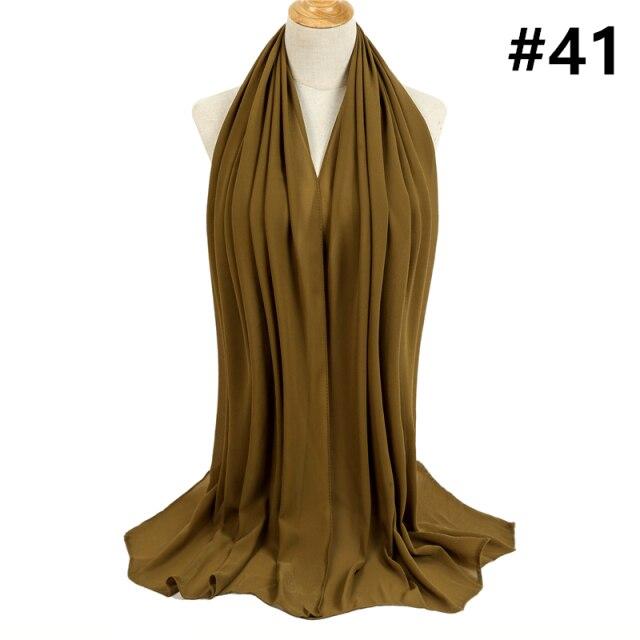 2021 frauen Schal Blase Chiffon Schal Seide Gefühl Hijab Einfarbig Tücher Und Wraps Stirnband Moslemisches Hijab Schals Hals Foulard von Joom DACH