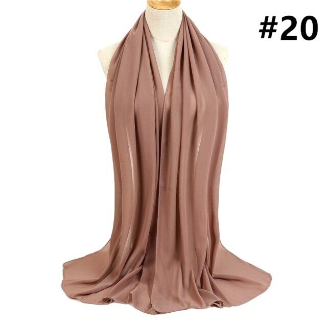2021 frauen Schal Blase Chiffon Schal Seide Gefühl Hijab Einfarbig Tücher Und Wraps Stirnband Moslemisches Hijab Schals Hals Foulard von Joom DACH