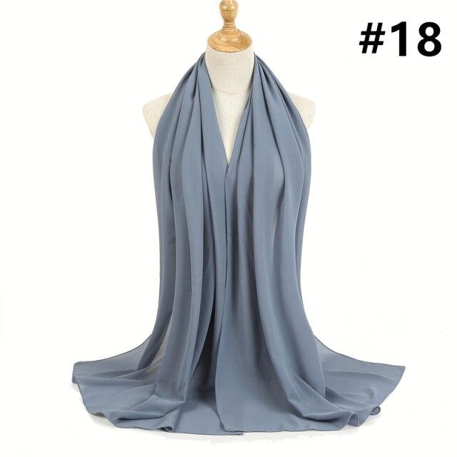 2021 frauen Schal Blase Chiffon Schal Seide Gefühl Hijab Einfarbig Tücher Und Wraps Stirnband Moslemisches Hijab Schals Hals Foulard von Joom DACH