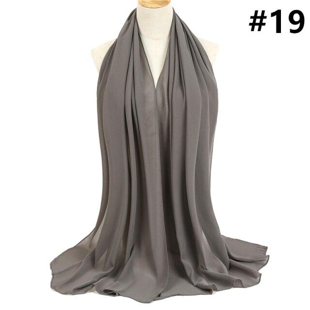 2021 frauen Schal Blase Chiffon Schal Seide Gefühl Hijab Einfarbig Tücher Und Wraps Stirnband Moslemisches Hijab Schals Hals Foulard von Joom DACH