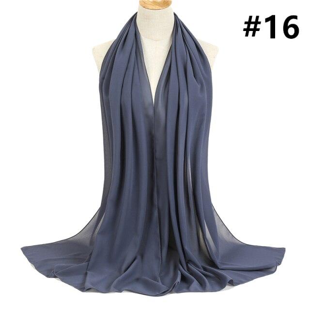 2021 frauen Schal Blase Chiffon Schal Seide Gefühl Hijab Einfarbig Tücher Und Wraps Stirnband Moslemisches Hijab Schals Hals Foulard von Joom DACH