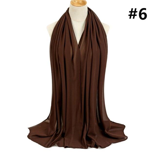 2021 frauen Schal Blase Chiffon Schal Seide Gefühl Hijab Einfarbig Tücher Und Wraps Stirnband Moslemisches Hijab Schals Hals Foulard von Joom DACH