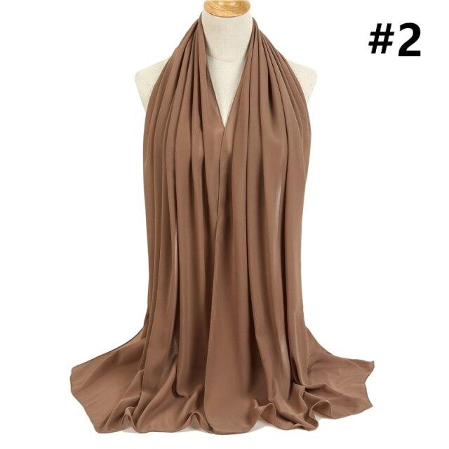 2021 frauen Schal Blase Chiffon Schal Seide Gefühl Hijab Einfarbig Tücher Und Wraps Stirnband Moslemisches Hijab Schals Hals Foulard von Joom DACH