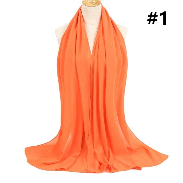 2021 frauen Schal Blase Chiffon Schal Seide Gefühl Hijab Einfarbig Tücher Und Wraps Stirnband Moslemisches Hijab Schals Hals Foulard von Joom DACH