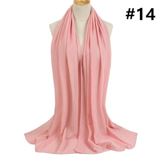 2021 frauen Schal Blase Chiffon Schal Seide Gefühl Hijab Einfarbig Tücher Und Wraps Stirnband Moslemisches Hijab Schals Hals Foulard von Joom DACH