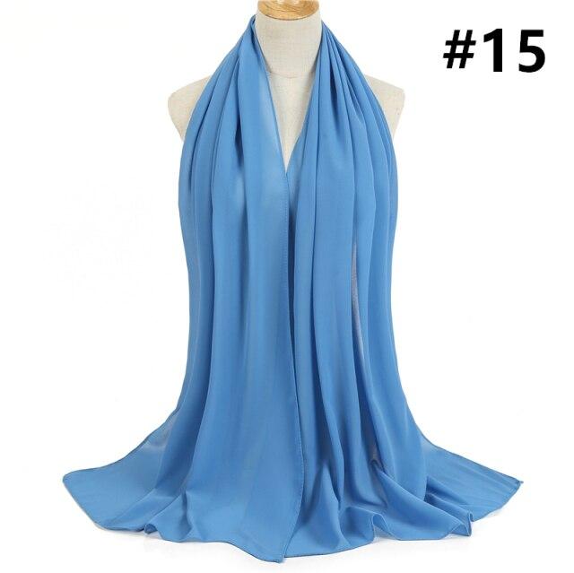 2021 frauen Schal Blase Chiffon Schal Seide Gefühl Hijab Einfarbig Tücher Und Wraps Stirnband Moslemisches Hijab Schals Hals Foulard von Joom DACH