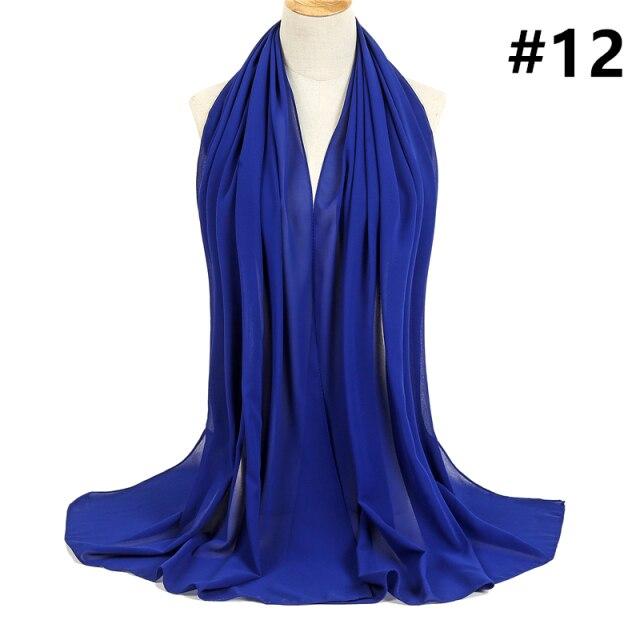 2021 frauen Schal Blase Chiffon Schal Seide Gefühl Hijab Einfarbig Tücher Und Wraps Stirnband Moslemisches Hijab Schals Hals Foulard von Joom DACH