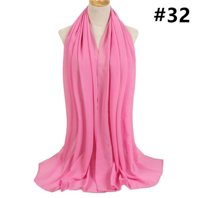 2021 frauen Schal Blase Chiffon Schal Seide Gefühl Hijab Einfarbig Tücher Und Wraps Stirnband Moslemisches Hijab Schals Hals Foulard von Joom DACH