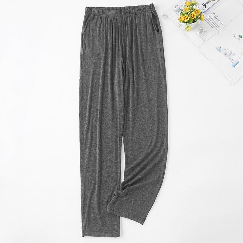 2021 neue Herren Damen Modal Schlafhose Pyjama Sommer Freizeithose Hose Weiche Hochflexible Hose mit geradem Bein Homewear Schlaf-Pyjama-Hose 3XL dunkelgrau von Joom DACH