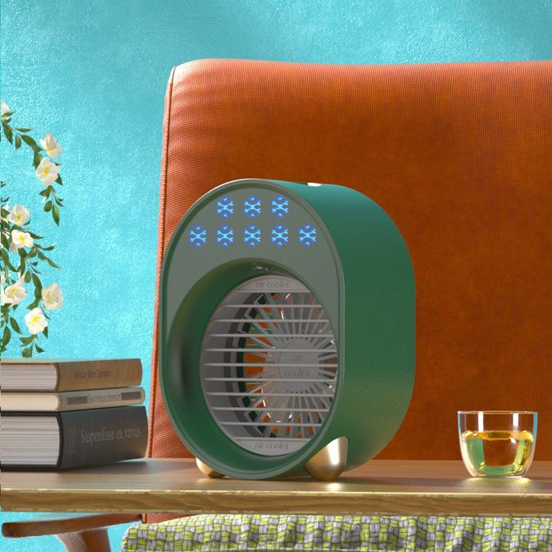 2022 Neue Mini-Luftkühler-Klimaanlage mit starkem kalten Wind und buntem Nachtlicht, Luftkühlung, Ventilator, Klimaanlage, Luftreiniger mit für Büroräume grün von Joom DACH