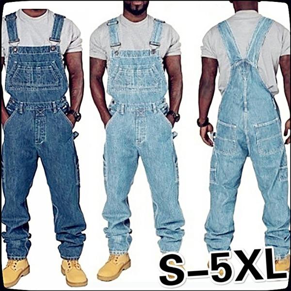 2022 XS-5XL Herrenmode Denim Overalls Casual Herren Jeans Overalls Hosenträger Overall Plus Größe Jeans 5XL blau von Joom DACH