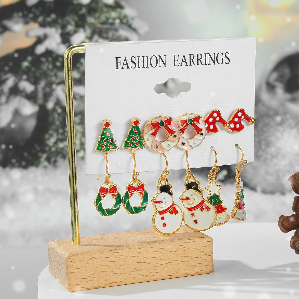 2022 neue Mode-Weihnachts-Ohrring-Sets für Mädchen, Weihnachts-Süßigkeiten-Ohrringe, Weihnachtsmann-Ohrringe, Weihnachts-Anhänger-Sets, Mädchen-Studenten, Elch-Ohrstecker, elegant 6349 von Joom DACH