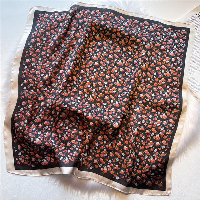 2022 seide Schal Druck Kopftuch Katze Haar Wrap Halstuch Weibliche Satin Quadrat Schal Für Frauen Stirnband Foulard Hijab Bandana von Joom DACH