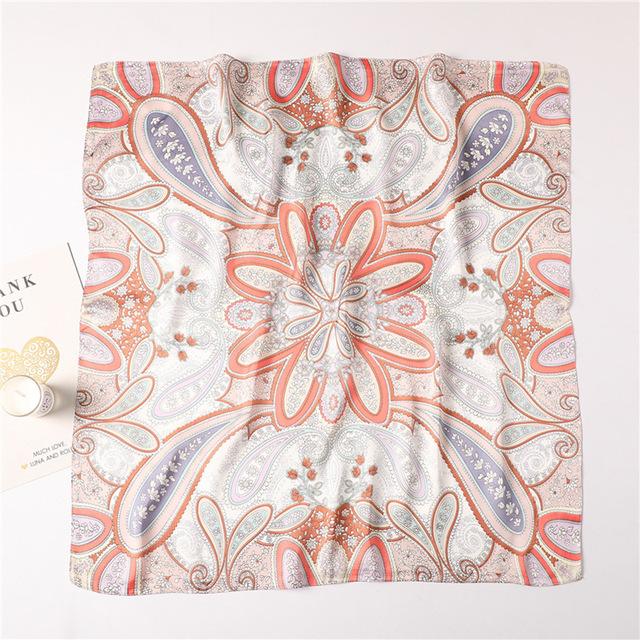 2022 seide Schal Druck Kopftuch Katze Haar Wrap Halstuch Weibliche Satin Quadrat Schal Für Frauen Stirnband Foulard Hijab Bandana von Joom DACH