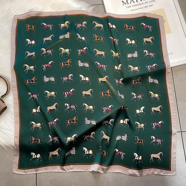 2022 seide Schal Druck Kopftuch Katze Haar Wrap Halstuch Weibliche Satin Quadrat Schal Für Frauen Stirnband Foulard Hijab Bandana von Joom DACH