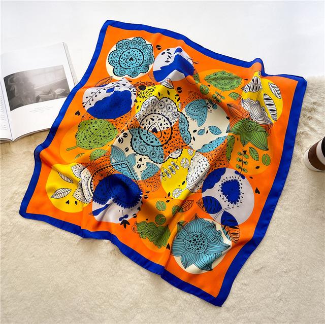 2022 seide Schal Druck Kopftuch Katze Haar Wrap Halstuch Weibliche Satin Quadrat Schal Für Frauen Stirnband Foulard Hijab Bandana von Joom DACH