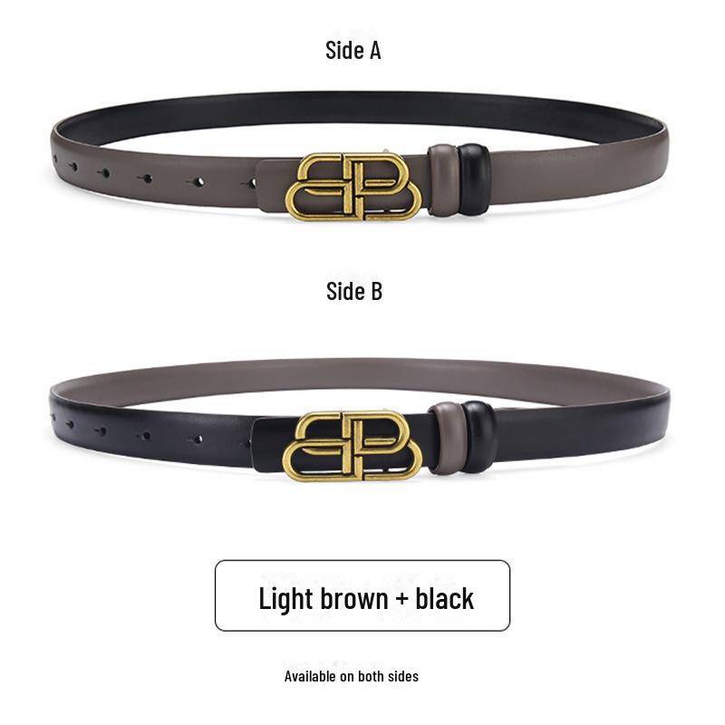 2023 Damen Echtledergürtel für Jeans - Braun, vielseitiges Sommermode-Accessoire 105 cm von Joom DACH